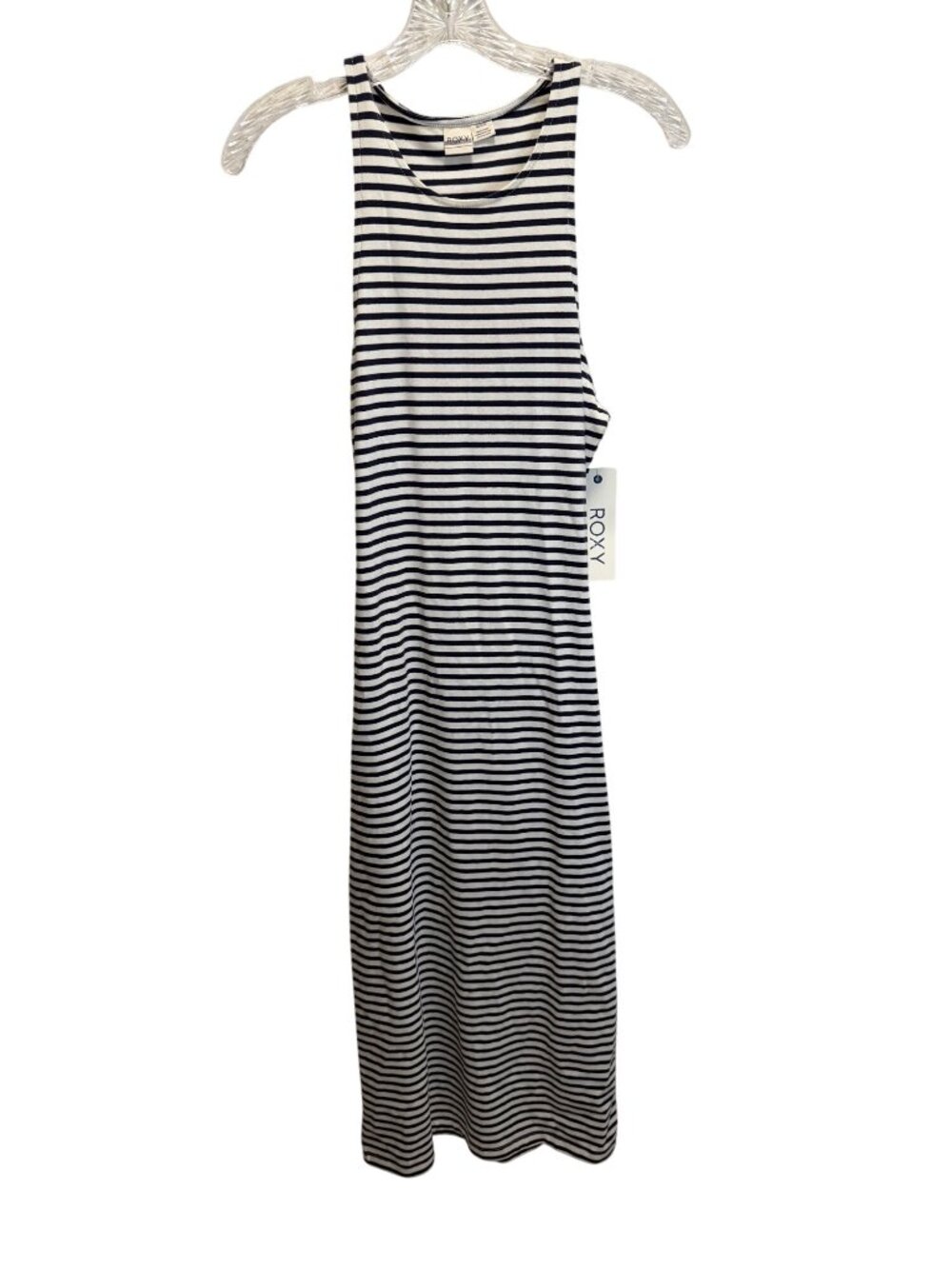 NWT Roxy Womens Striped Sleeveless Midi Dress With Open Back - Size M